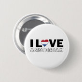 I LOVE AMSTERDAM - For real Amsterdam! Button (Vorne & Hinten)