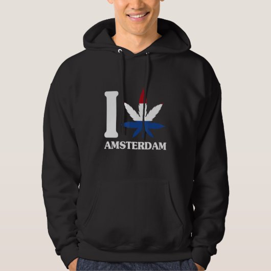 I Love Amsterdam Netherlands Souvenir Dutch Touris Hoodie (Vorderseite)