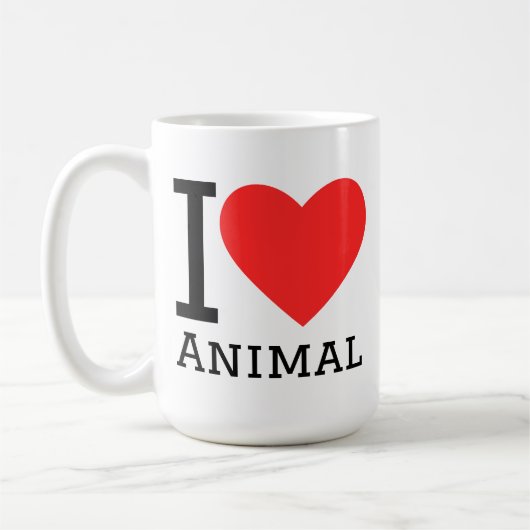 I love animal square sticker kaffeetasse (Links)