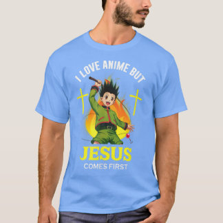 I Love Anime But Jesus Comes First  Christian Japa T-Shirt
