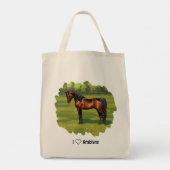 I Love Arabians Dark Bay Horse Tragetasche (Rückseite)