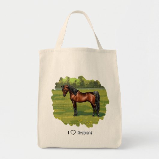 I Love Arabians Dark Bay Horse Tragetasche (Vorne)