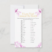 I love around the world Pink Bridal shower game Einladung (Vorderseite)