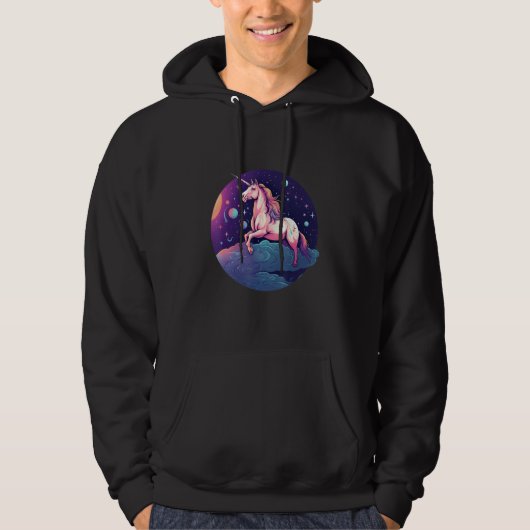 I Love Astrophysics and Unicorns Unique Celestial Hoodie (Vorderseite)