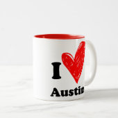 I love Austin Zweifarbige Tasse (VorderseiteRechts)