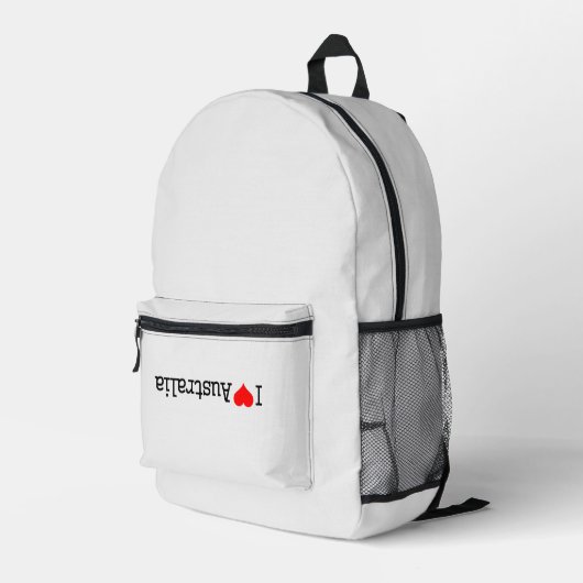 I Love Australia Bedruckter Rucksack (Rückseitige Ecke Rechts)
