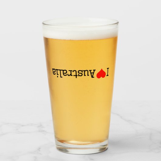 I Love Australia Glas (Vorne (Gefüllt))