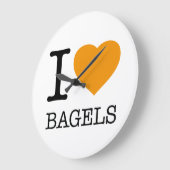 I LOVE BAGELS GROßE WANDUHR (Winkel)