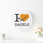 I LOVE BAGELS GROßE WANDUHR (Zuhause)