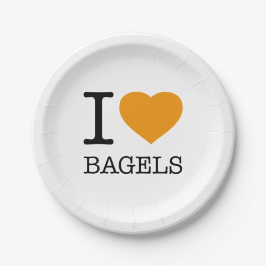 I LOVE BAGELS PAPPTELLER (Vorderseite)