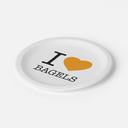 I LOVE BAGELS PAPPTELLER (Schrägansicht)