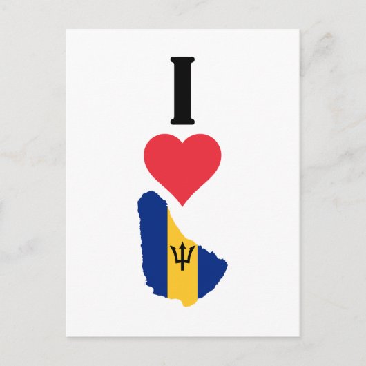 I Love Barbados Vertical I Heart Country Flag Map Postkarte (Vorderseite)