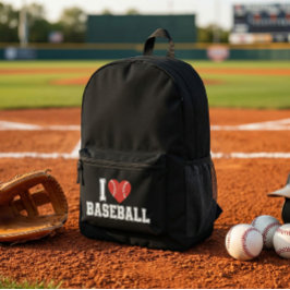 I Love Baseball Bedruckter Rucksack