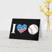 I Love BASEBALL greeting card Karte (Gelbe Blume)