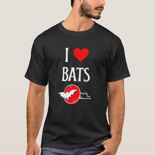 I Love Bats I Heart Bats Vampire Bat lover Chiropt T-Shirt (Vorderseite)