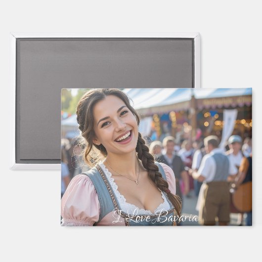 I LOVE BAVARIA MAGNET (Vorderseite/Rückseite)