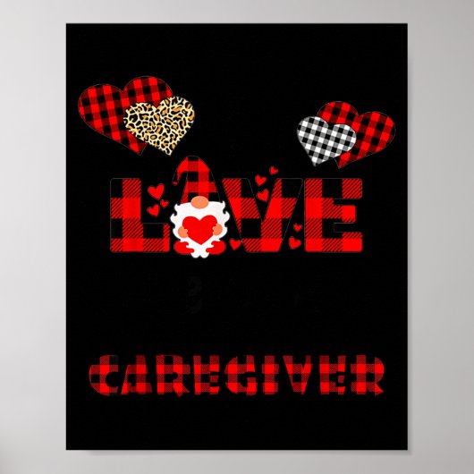 I Love Being A Caregiver Flannel Gift Valentine's Poster (Vorne)