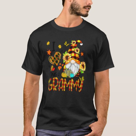 I Love Being A Grammy Fall Gnome Autumn Thanksgivi T-Shirt (Vorderseite)