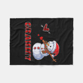 I Love Being A Grammy Snowman Dab Christmas 2020 Fleecedecke (Vorderseite (Horizontal))