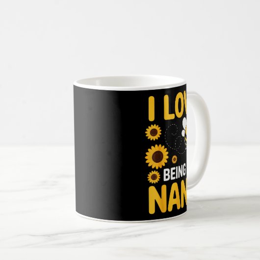 I Love Being A Nana Sunflower Bee Lover Funny Gran Kaffeetasse (VorderseiteRechts)