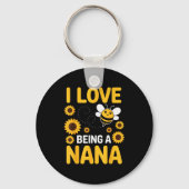 I Love Being A Nana Sunflower Bee Lover Funny Gran Schlüsselanhänger (Vorderseite)