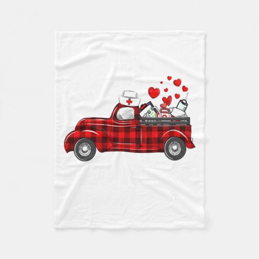 I Love Being A Nicu Nurse Valentine Buffalo Plaid Fleecedecke (Vorderseite)