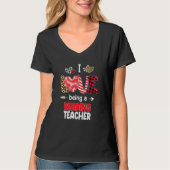 I Love Being A Reading Teacher Valentines School V T-Shirt (Vorderseite)