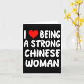 I Love Being A Strong Chinese Woman - Heart - Chin Karte (Gelbe Blume)