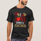 I Love Being A Teacher Leopard Valentines Day T-Shirt (Vorderseite)