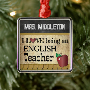 i Love being an English Teacher Vintage Ornament Aus Metall
