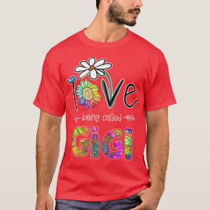 I Love Being Called Gigi Daisy Sunflower Mothers D T-Shirt