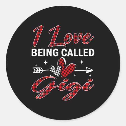 I Love Being Called Gigi Xmas Christmas Family Runder Aufkleber (Vorderseite)