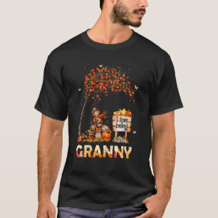I Love Being Called Granny Farmer Fall Leaves Autu T-Shirt