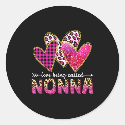 I Love Being Called Nonna Grandma Valentine Mother Runder Aufkleber (Vorderseite)