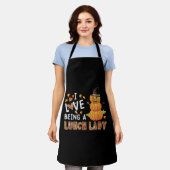 I Love Being Lunch Lady Halloween Pumpkin Anzug Schürze (Getragen)