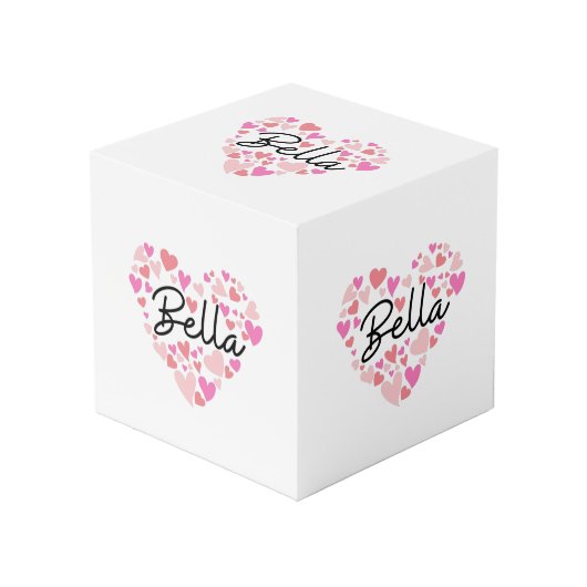 I love Bella Würfel (Vorderseite Schrägansicht)