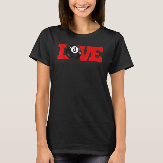 I love billiards 8 ball Pool Player Carom English T-Shirt (Vorderseite)