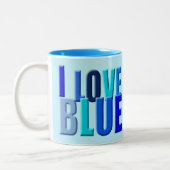 I love blue zweifarbige tasse (Links)