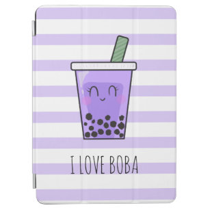 I Love Boba Kawaii Bubble Tea Taro Ube Purple iPad Air Hülle