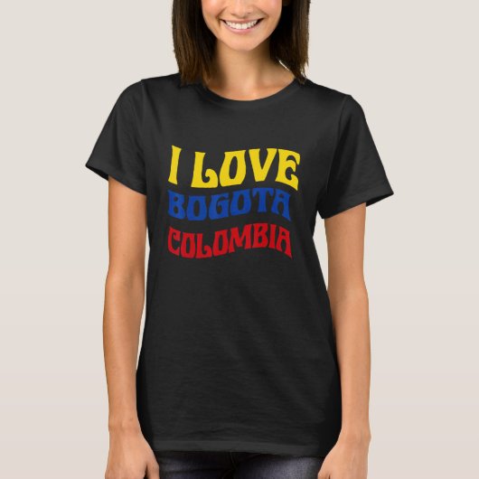I Love Bogota Colombia Flag Map Colombian Pride Ca T-Shirt (Vorderseite)