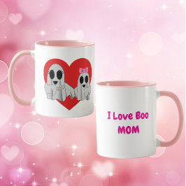 I Love Boo Mom- Pink Tasse