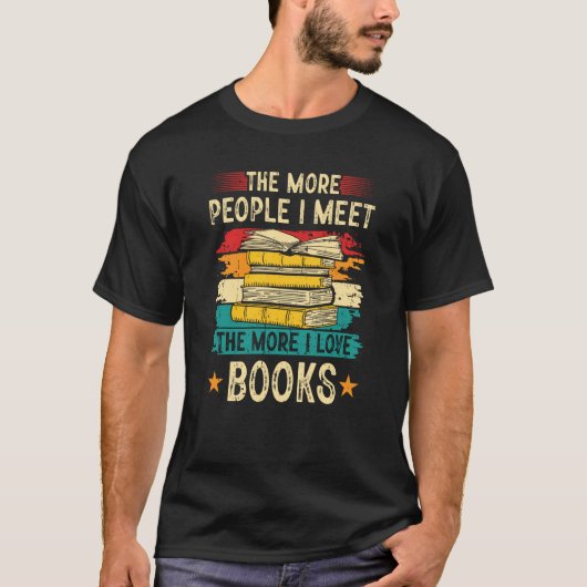 I Love Books Reading Bookworm Reader Library T-Shirt (Vorderseite)