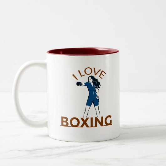 I Love Boxing  Zweifarbige Tasse (Links)