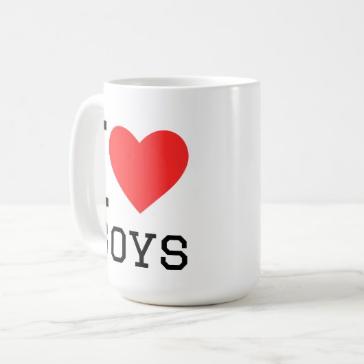 I love boys square sticker kaffeetasse (Vorderseite Links)