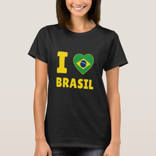 I Love Brasil Retro Outfit Brazil Apparel Brazilia T-Shirt (Vorderseite)