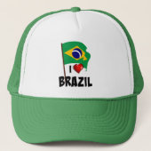 I Love Brazil Truckerkappe (Vorderseite)