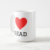 I love bread square sticker kaffeetasse (Vorderseite Links)