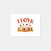 I Love Bridge Card Game Player Post-it Klebezettel (Vorderseite)