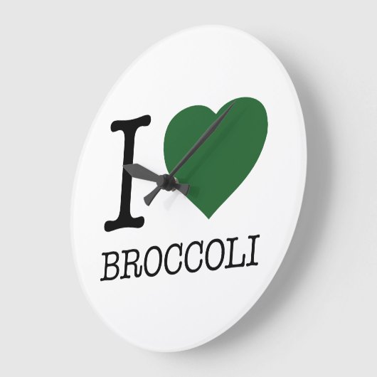 I LOVE BROCCOLI GROßE WANDUHR (Winkel)