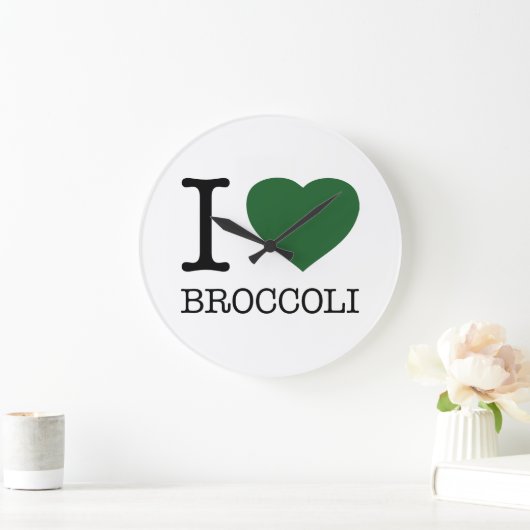 I LOVE BROCCOLI GROßE WANDUHR (Zuhause)